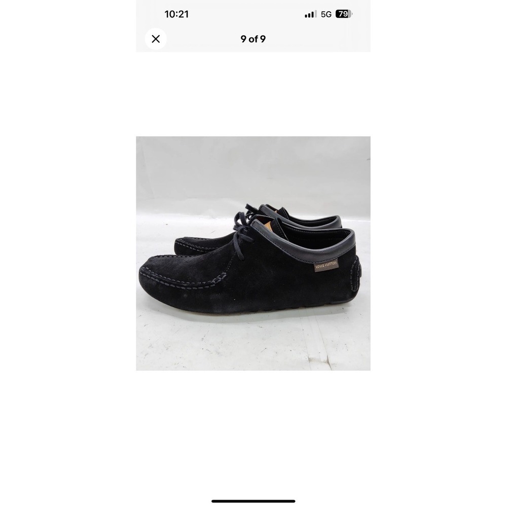 Louis Vuitton Black Suede Driving Loafers Lace Up Moccasins Made in Italy - Picture 10 of 10